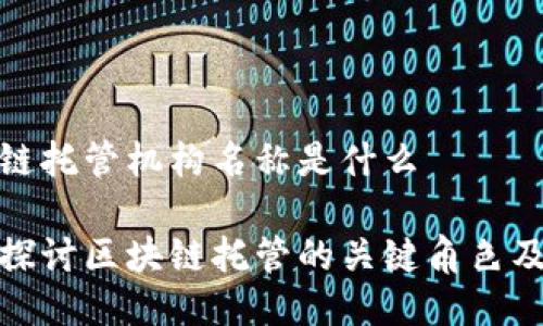 区块链托管机构名称是什么

深入探讨区块链托管的关键角色及影响